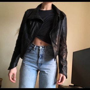 Leather moto jacket